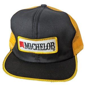 Vintage Swingster Michelob All Mesh Snapback Hat Cap Rope‎ Yellow Trucker New